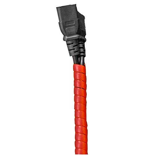 Insun 2m Kabelschlauch Spiral Kabelschläuche Zuschneidbar Kabel Organizer für Kabelschutz, Kabel Verstecken Rot ∅ 10 mm von Insun