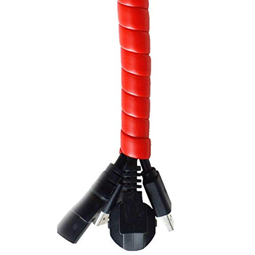 Insun 2m Kabelschlauch Spiral Kabelschläuche Zuschneidbar Kabel Organizer für Kabelschutz, Kabel Verstecken Rot ∅ 14 mm von Insun