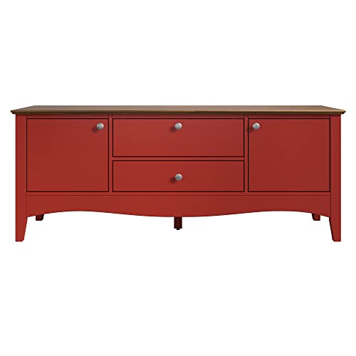 Inter-Furn Lissabon Lowboard, Kiefer, Rot/Braun, 140 x 58 x 42 cm von Inter-Furn