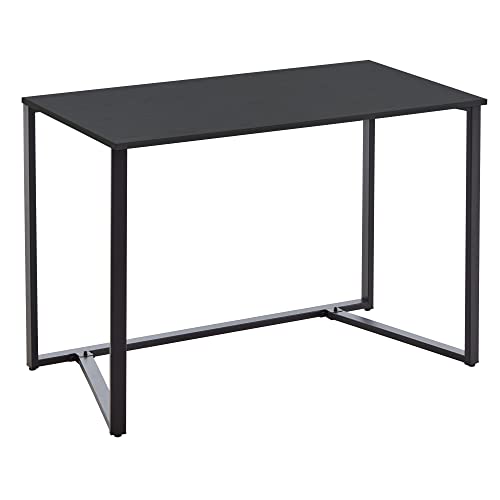 Inter-Furn Büro Schreibtisch mit Funktion Herold, 110 x 75 x 60 cm Tischplatte Esche schwarz Melamin, Metallrahmen schwarz klappbar von Inter-Furn