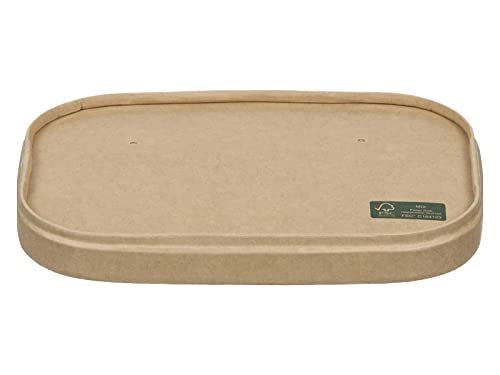Intertan QWPL173 Kraftpapier Deckel für Rechteckig Foodbox, 17.3cm Länge, 12.3cm Breite, 2cm Höhe, 50 Stück von Intertan -1922-