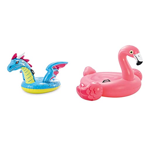 Intex 57563NP Dragon Rutscher & 57558NP Reittier Flamingo Spielzeug, 147 x 140 x 94 cm von Intex