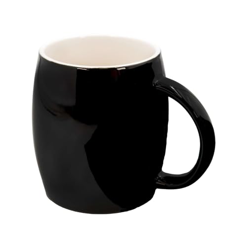 INTIRILIFE Tasse mit Henkel aus Keramik in Schwarz - 400 ml - Tasse Becher für Kaffee Tee Cappuchino spülmaschinenfest Geschenkidee für Familie Freunde oder Kollegen von INTIRILIFE