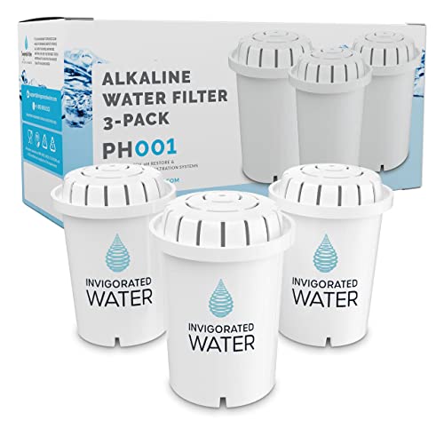 PH001 Alkaline Wasser Filter – Ersatz Filter von Belebter Wasser – ionisierte Cartridge – Für Living Krug, Ionisator, Luftreiniger, 96 Liter Kapazität, weiß, AWP-3pkfilter von Invigorated Water
