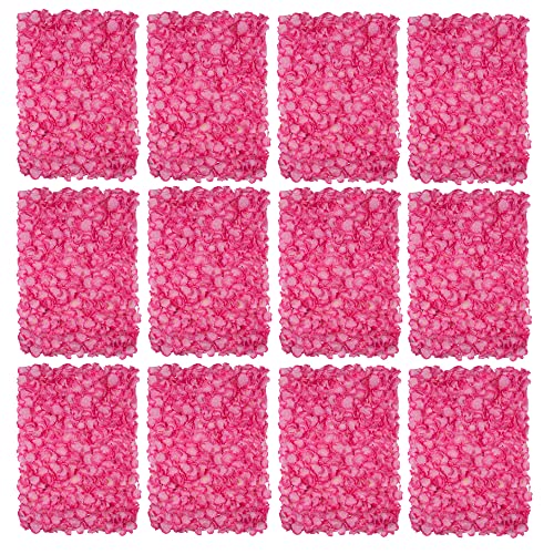 Inweder Rosa Blumenwand Kunstblumen Deko - 12 Stück Blumen Panel Wand Hortensien Künstlich Blumen Wandpaneel Papierblumen Wanddeko Party Dekoration Hintergrund Hochzeit Home Zimmer Deko Wohnzimmer von Inweder