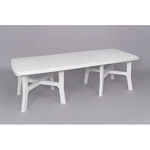 Rechteckiger ausziehbarer Gartentisch, Made in Italy, 160x100x72 cm (geschlossen), Farbe Weiß von Ipae-Progarden