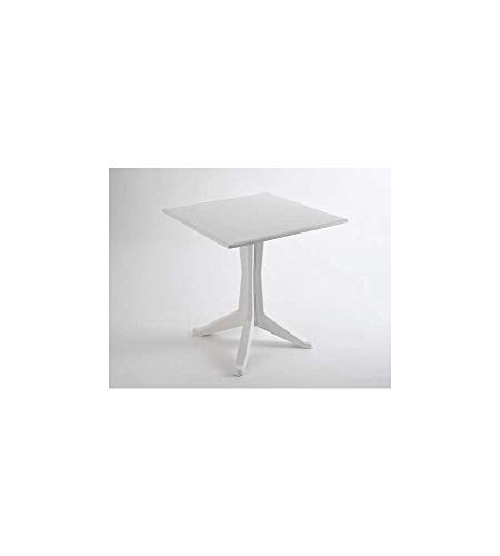 Quadratischer Tisch für draußen und drinnen, Made in Italy, 70x70x72 cm, weiße Farbe von Ipae-Progarden