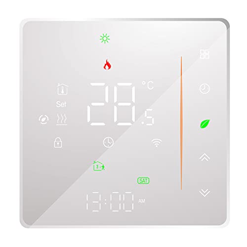 Irishom Smart WiFi-Thermostat,Unterstützung Kesselheizung und Wasser-Fußbodenheizung,Wöchentlich Programmierbar Temperaturregler mit App-Steuerung Kompatibel mit Alexa/Google Home(weiß) von Irishom