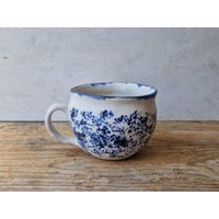 Blau-Weiße Keramiktasse, Handgemachte Kaffeetasse, Geschenk Für Teeliebhaber von IslaClayCeramics