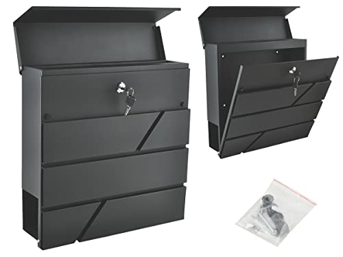 Iso Trade Large, Steel Metal, Outdoor, Front Door Mail Boxes A4 Letter BoxWall Mounted 6238 Marke von ISO TRADE