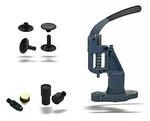 Ista Tools Nietenpresse Set Hohlnieten + Lochpfeife + Hohlnieten Werkzeug + 100 STK. rostfreie Hohlnieten Doppelkopf (6 x 6 mm, Schwarz) von Ista Tools