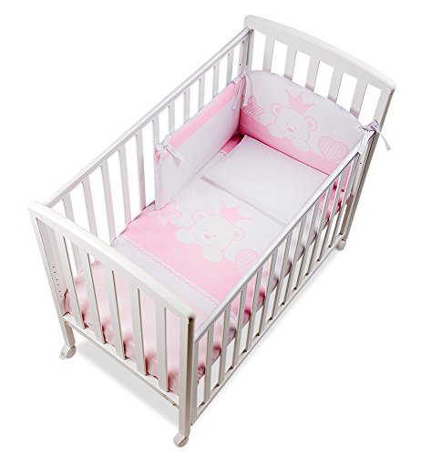 Italbaby Pony-Baby-Bettwäsche-Set, 4-teilig, Pink/Weiß, Mehrfarbig, Einheitsgröße von Italbaby