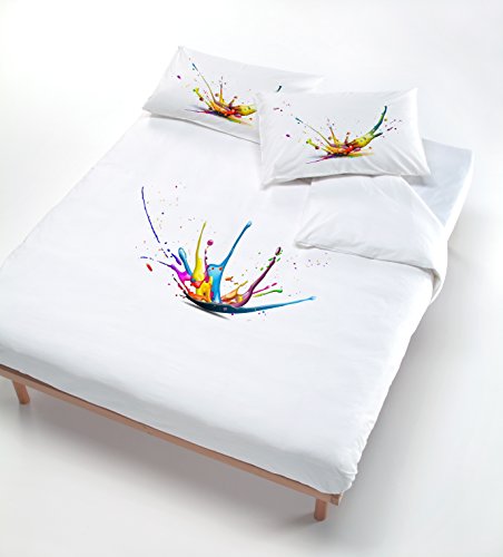 Digital CP – Dig 1P Bettbezug, 100% Baumwolle 712 Malerei Skizze (150 x 200 cm + 52 x 82 cm) gelb von Italian Bed Linen