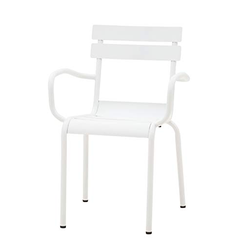 Italian Concept Stuhl Best, stapelbar, Aluminium, lackiert, Weiß von Italian Concept