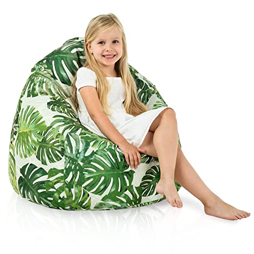 Italpouf Sitzsack L Kindersitzsack, Indoor, Sitzsack Sessel für Kinder, EPS Perlen Füllung, Abnehmbarer Bezug, Maschinenwaschbar, Kindersessel, Zertifiziert, Dschungel von Italpouf