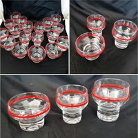 18 Stück Set Eisbecher Obst Salat Aperitif Schüsseln Stemmed Glas Vintage Italien Küche Geschirr Tassen von ItalyVintageDream