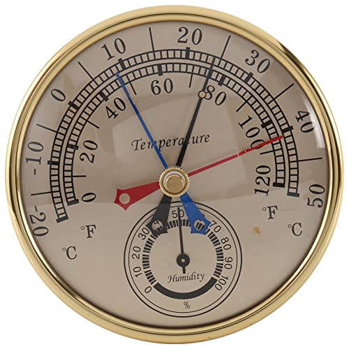 Iunipusy 2-in-1 Thermometer Hygrometer, Ohne Batterie, Luftfeuchtigkeitsmesser Max Min Temperaturfeststellung, Anti-Regen Hygrometer Analog,Zimmerthermometer Celsius|Fahrenheit, Hygrometer Außen Innen von Iunipusy