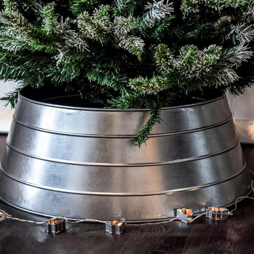 Ivyline Weihnachtsbaumschürze Metall verzinkt 67cm grau 67x67x25cm von Ivyline