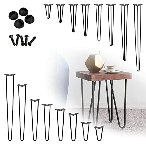 Izrielar 4er Set Hairpin Legs Metall, 40CM Haarnadel Tischbeine, möbelbeine Tischkufen Esstisch mit Dreifachstab Freie Bodenschoner und Schrauben Verfügbar in Höhe von 15cm-72cm von Izrielar