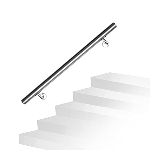 Izrielar 80cm Edelstahl Handlauf, Treppengeländer mit Wandhalterung und Endkappen, Wandhandlauf Geländer für Außen & Innen, (ZA-6678-M-1z) von Izrielar