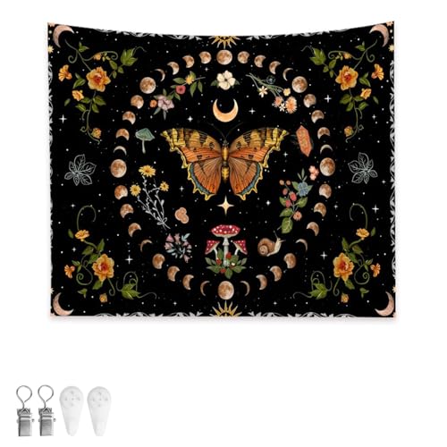 JANDH Schmetterling Tapestry, Schmetterling Wandteppiche, 150 x 100 cm Wandteppich Aesthetic, Wand Teppiche für Bedroom Decor, Wanddekorationen, Wandkunst, Tischdecken von JANDH