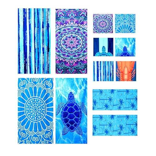 JAODFK 4 PCS Strandtuch Mikrofaser Beach Towel Badetuch Sandfrei XXL Schnelltrocknend Strandhandtuch Damen Groß Strandtücher Sommer Zubehör Handtuch Strand Mädchen Geschenke für Damen 180 * 90 Stil B von JAODFK