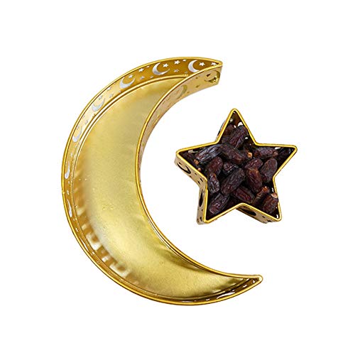 JAWSEU Muslim Eid Food Tray, Ramadan Iron Tray Dekorationen, Tablett Serviertablett, Wohnkultur Für Party Food Display Dekoration Ornament von JAWSEU