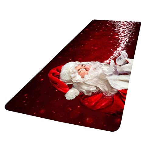 JAXICH Weihnachten Fußmatten Lustige Fußmatten Willkommen Bodenmatten Weihnachtswaschbarer Teppich Rutschfester für den Innenbereich 40 x 60 cm Gummi Rückseite, Fußmatte für drinnen und draußen, von JAXICH