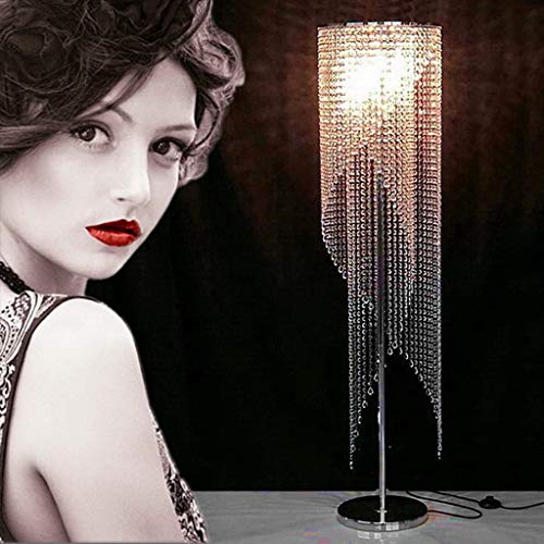 JBKNAN Europäische Luxus K9 Kristall Stehlampe,Modernes Design Wohnzimmer Hochzeitszimmer Nacht Schlafzimmer Beleuchtung Boden Stehleuchte AA+ (Farbe : Chrome) von JBKNAN