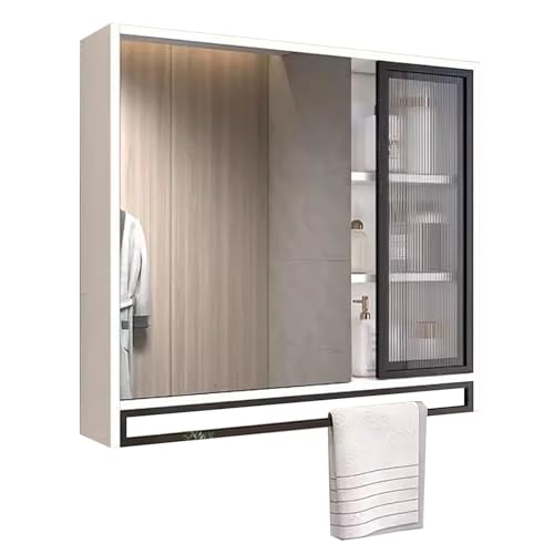 JCSRYD Spiegelschrank Badezimmer Wandmontierter Badezimmerspiegel mit Stauraum, Badezimmerschrank mit Spiegel, Aufbewahrungsorganisator, Küchenschrank ( Color : Wit , Size : 70*12*75cm/28*5*30in ) von JCSRYD