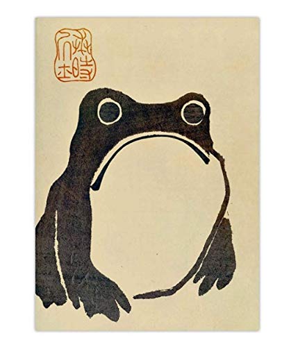RUIYANMQ Leinwanddruck Vintage Matsumoto Hoji Frosch Japanischer Holzschnitt Hässliche Süße Kröte Wabi Sabi Wandkunst Wohnzimmer Schlafzimmer Wohnkultur Vx188Zt 40X60Cm Rahmenlos von RUIYANMQ