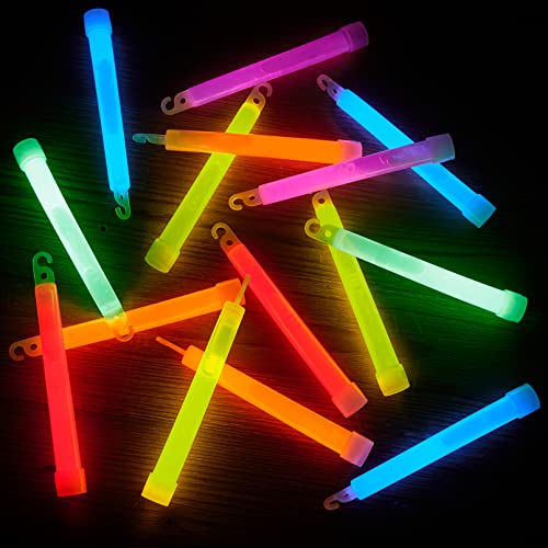 25 Power Knicklichter,Jumbo Leuchtstäbchen,Farbe Leuchtstäbe Glowstick,150x15 mm Knicklichter Leuchtstäbe,Knicklichter Bulk mit Haken und Bändern zum Umhängen für Party Festival Outdoor Signalleuchten von JEFFOUOO