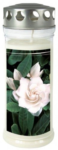 Grabkerze - Gedenkkerze Motiv "Gardenia" Grablicht von JEKA