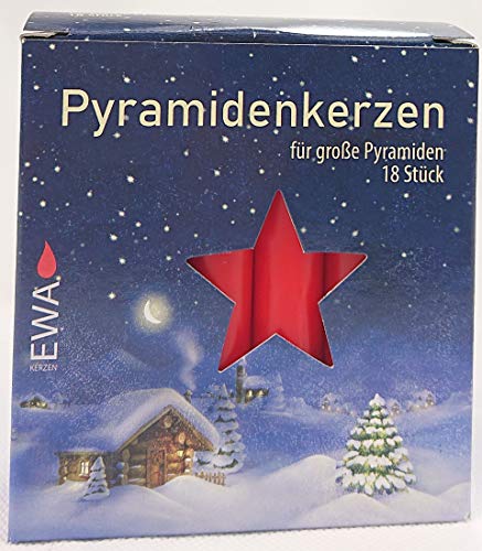 JEKA Pyramid Kerzen, Pyramiden Pyramidenkerze Wachs (Rot, 1.8 x 1.8 x 10.5 cm (3er Pack)) von JEKA
