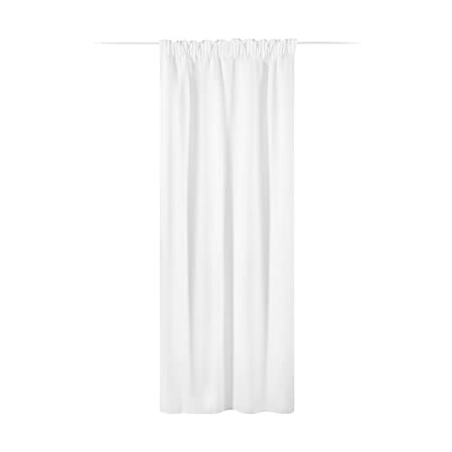JEMIDI Vorhang blickdicht 140x250cm - Gardine mit Kräuselband Universalband - 100% Polyester Schal lang für Wohnzimmer Schlafzimmer - weiß von JEMIDI