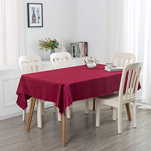 JIALIANG Tischdecke Wasserabweisend Tischwäsche Lotuseffekt Tischtuch,Rot 01,1.2x1.8m von JIALIANG