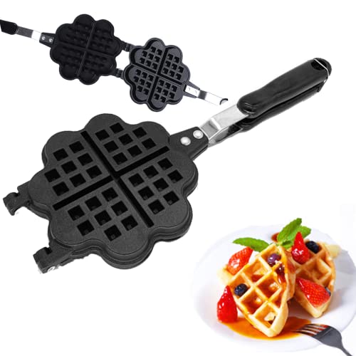 JIAMIAN Waffle Makers, with Non-Stick Coating & Heat-Insulated Handle, Sandwich Iron, Press Plate Made of Aluminium Alloy, Waffle Iron, Household Kitchen Baking Tool von JIAMIAN