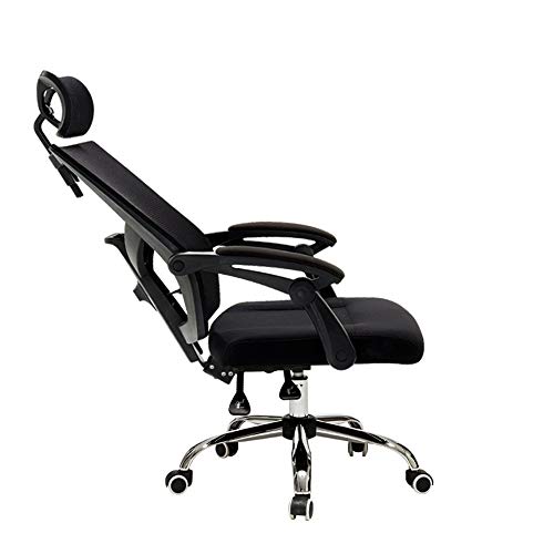 Drehbarer Bürostuhl, Computerstuhl, Bürostuhl, Rückenlehne, Gaming-Stuhl, The Company Stühle, Liegestühle, ergonomischer Stuhl, mit einer Fußstütze, weiß-schwarzer Arbeitsstuhl von JIAXI-HG