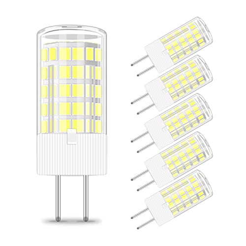 JINLONTA GY6.35 LED Lampe 12V 4W ersetzt 30~40W Halogenlampe G6.35 Glühbirne Kaltweiss 6000K Nicht Dimmbar Leuchtmittel für Unterschrank Schreibtischlampe Beleuchtung,5-Stück von JINLONTA