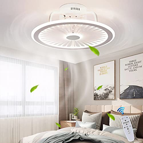 Deckenventilatoren Mit Beleuchtung, Mit Fernbedienung Dimmbar, Dimmbarer Windgeschwindigkeit, Moderne LED 40W Deckenleuchte Leise Ventilator Pendelleuchte Für Schlafzimmer Wohnzimmer Büro Lampe?Weiß? von JINWELL