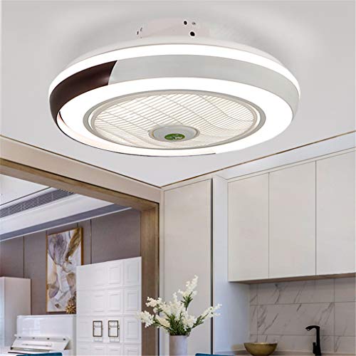 JINWELL LED Deckenventilator Mit Lampe, Mit Fernbedienung Dimmbar Deckenlampe, Moderne Invisible Fan Deckenleuchte Ultra-Leise Deckenventilator Mit Beleuchtung Esszimmer Schlafzimmer Wohnzimmer Lamp von JINWELL