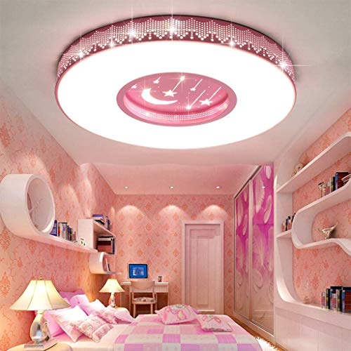 Ultra-dünne Decke lampe Kinderzimmer Deckenleuchte Schlafzimmer Lampe LED kreative Kindergarten Mädchen Prinzessin Raum Schlafzimmer Leuchten Restaurant Study Lampen,ThreeColorLight,40cm von JINWELL