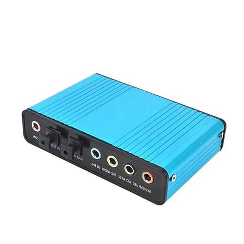 JNJOOD USB 6-Kanal 5.1/7.1 Surround Externe Soundkarte PC Laptop Desktop Tablet Audio Optische Adapterkarte Langlebig Einfache Installation (Blau) von JNJOOD