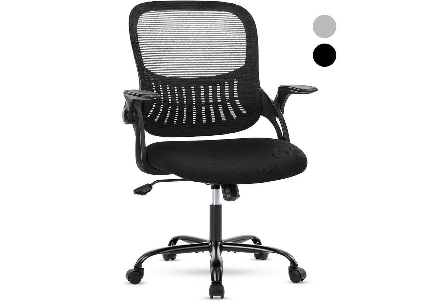 JOEAIS Sessel Bürostuhl Chefsessel Schreibtischstuhl Stuhl Office Chair (Drehstuhl Computerstuhl, Verstellbarer Lordosenstütze Armlehne, Höhenverstellung 110 kg), Computerstuhl Ergonomisch Bürosessel mit Rollen und Wippfunktion von JOEAIS