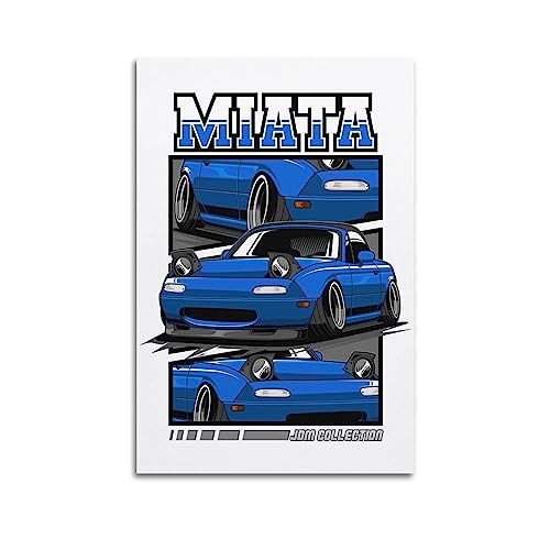 JDM Auto-Poster für Mazda MX-5 Miata Rennauto, dekoratives Gemälde, Leinwand, Wand- und Kunstbild, Familienschlafzimmer, Dekoration, 60 x 90 cm von JONZA