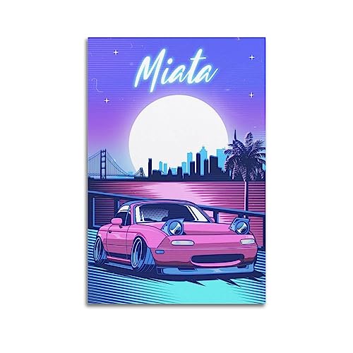 JDM Auto-Poster für Mazda MX5 Sportauto, Rennauto, dekoratives Gemälde, Leinwand, Wand- und Kunstbild, Familienschlafzimmer, Dekoration, 30 x 45 cm von JONZA