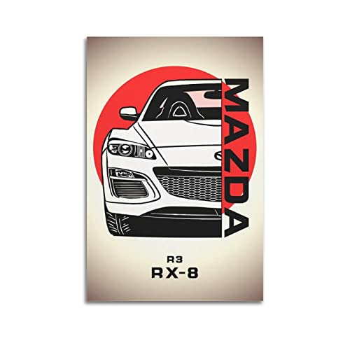 JDM Auto-Poster für Mazda RX8 Sportauto, Rennauto, dekoratives Gemälde, Leinwand, Wand- und Kunstbild, Familienschlafzimmer, Dekoration, 50 x 75 cm von JONZA