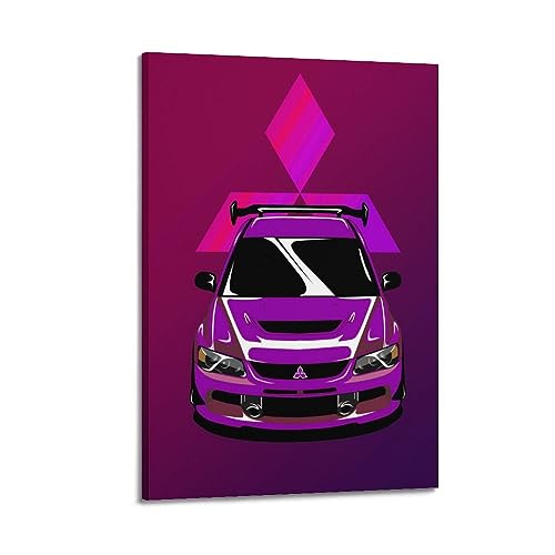 JDM Auto-Poster für Mitsubishi Lancer EVO Rennwagen, dekoratives Gemälde, Leinwand, Wand und Kunstbild, Familienschlafzimmer, 30 x 45 cm von JONZA