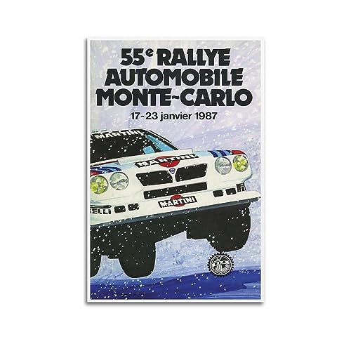 JONZA Rally Racing WRC-Poster für Lancia Rallye-Auto, dekoratives Gemälde, Leinwand, Wand und Kunstbild, Familienschlafzimmer, 40 x 60 cm von JONZA