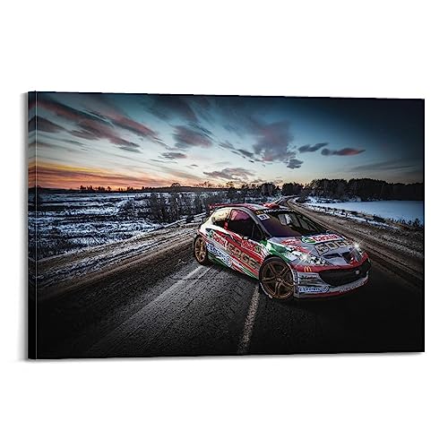 JONZA Rallye-Rennwagen-Poster für Peugeot 207 S2000, dekoratives Gemälde, Leinwand, Wand und Kunstbild, Familienschlafzimmer-Dekoration, 40 x 60 cm von JONZA